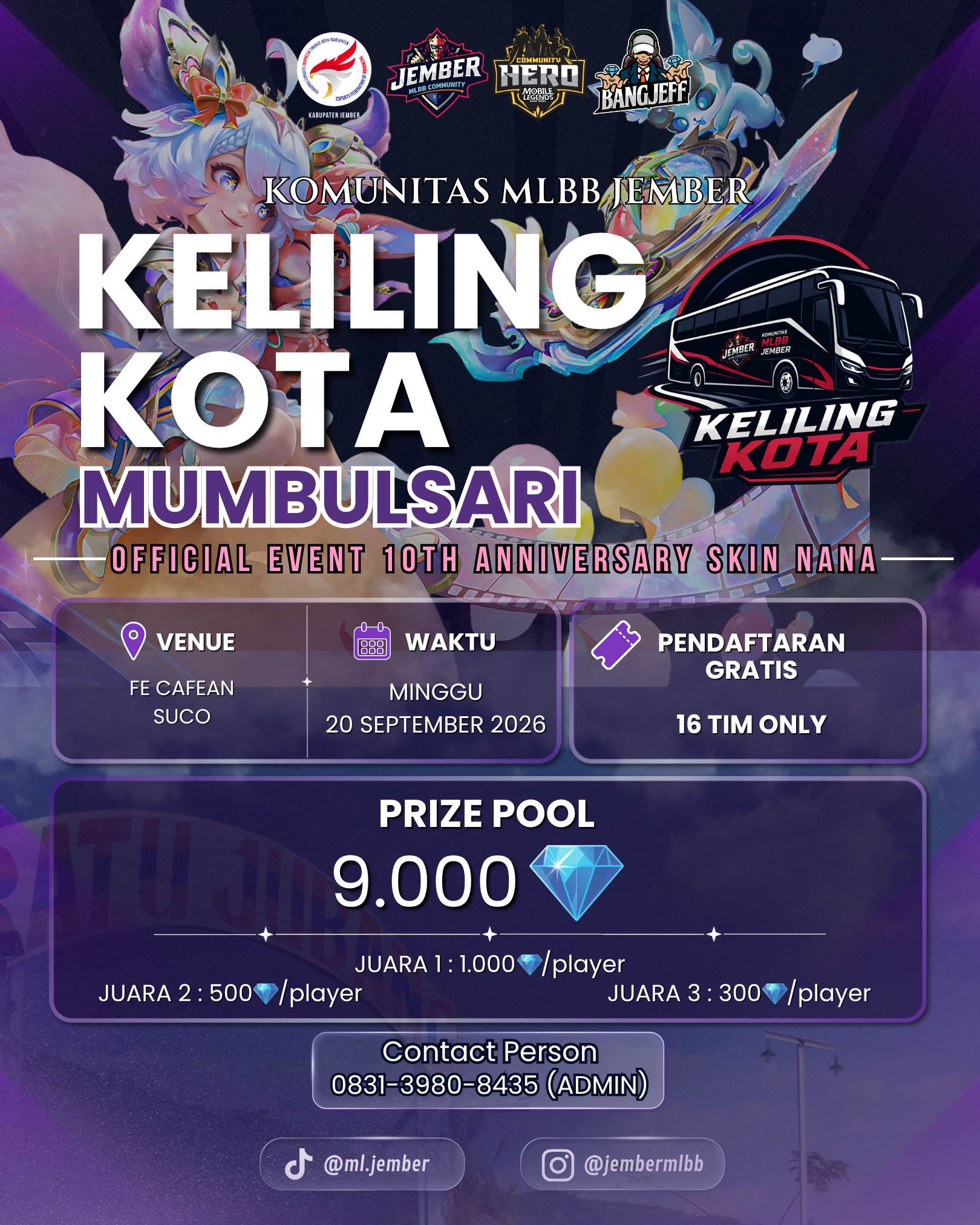 Brosur KOMUNITAS MLBB JEMBER - KELILING KOTA : KEC. MUMBULSARI